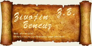 Živojin Bencuz vizit kartica